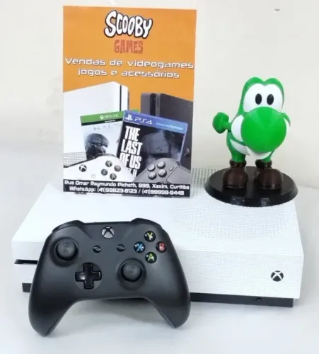 XBOX ONE S 1TB SEMINOVO, GARANTIA 1 ANO NO APARELHO, 1 JOGO, 1 CONTROLE