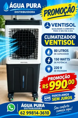 Climatizador ventisol 80 lts 150w. Entregamos para toda Goiânia