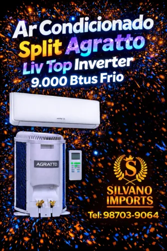 Agratto Liv Top Inverter 9.000 Ar Condicionado Split Btus Frio 220v C/NOTA FISCAL