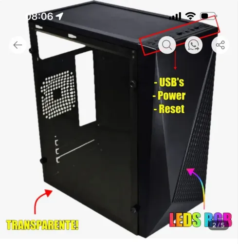 Vendo Computador Completo Pc Intel 17 / 16gb Ram Gamer / Ssd 480gb 