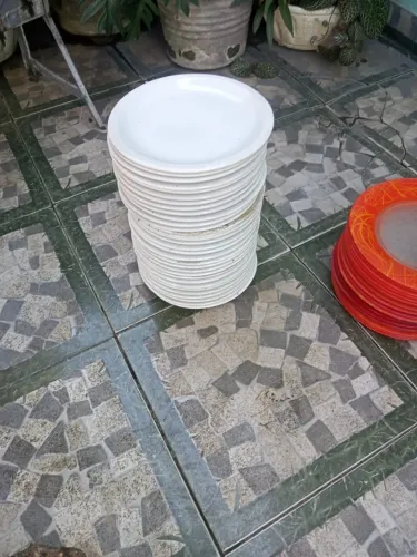 PRATOS BRANCOS E VERMELHOS