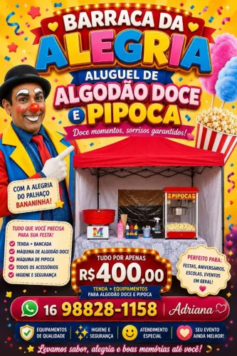Algodão doce e Pipoca
