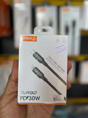 Cabo iPhone 30W Turbo do X ao 17 tipo C ou Light 