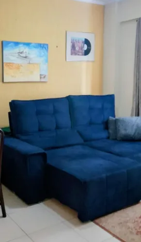 Sofá retrátil 2 lugares azul ?