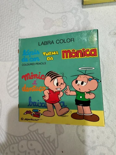 Mini caixinha lápis de cor Labra da Turma da Mônica, raríssima dos anos 80