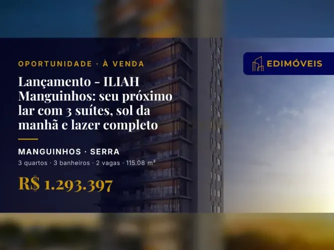 Apartamento 3 suítes em Manguinhos, ideal para famílias com crianças
