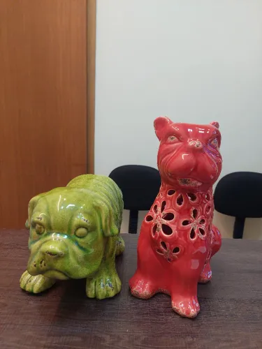 escultura cachorro porcelana