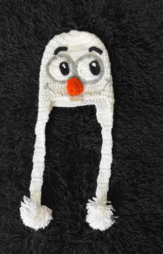 Gorro Infantil Olaf Branco Touca em Crochê Lã Produto Artesanal Toquinha