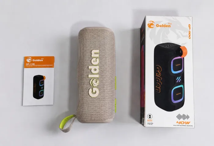 Caixa de Som Bluetooth Golden Pro GP-1100 40W Portátil com LED