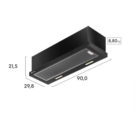Depurador de Ar Electrolux 90cm Retrátil Preto (DE9RB)