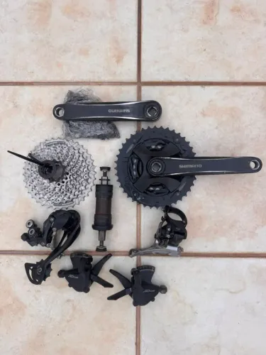 Transmissão Shimano Altus 3x9 Completa Trocadores Câmbio Pedivela Cassete K7 27V