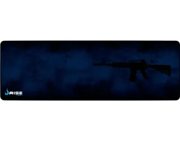 Mousepad Gamer Rise Mode Speed, M4A1, Estendido (900x300mm), Azul