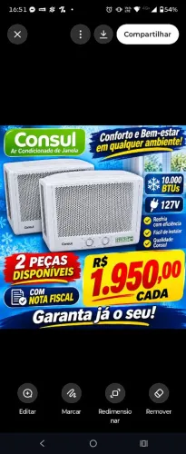 Ar condicionado janela consul 10.000 BTUS 127v lacrado com nota fiscal.