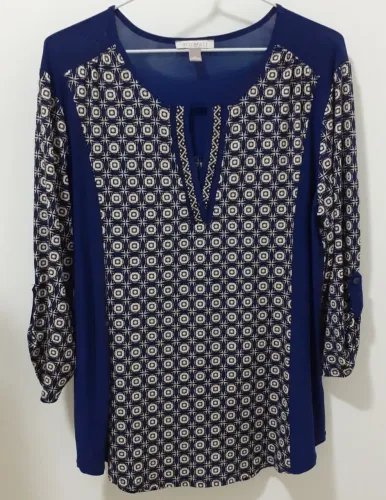 Blusa Feminina  MALHA FRIA - AZUL/estampada