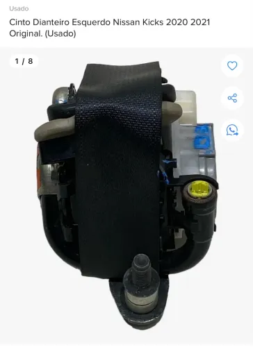 CINTO DE SEGURANÇA DIANTEIRO ESQUERDO AIRBAG NISSAN KICKS 1.6 