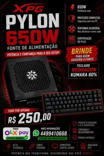 xpg pylon 650w + redragon kumara 60%