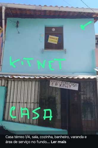 Casa térreo+ kitnet em cima