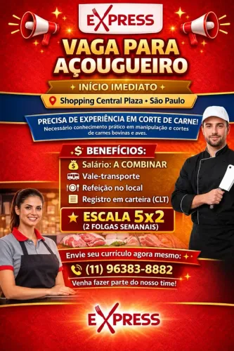 Vaga de emprego açougueiro