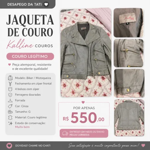 Jaqueta de couro legítimo
