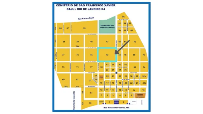Jazigo Perpétuo no Caju, RJ (S. Francisco Xavier) - Vazio, Limpo, Disponibilidade Imediata