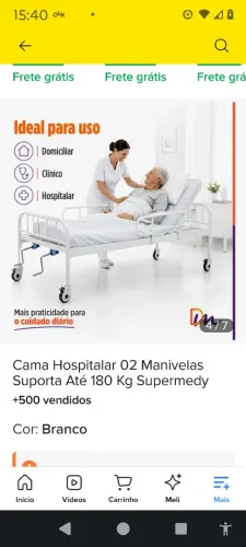 Cama hospitalar, colchão ortopédico impermeável e colchão antes escaras.
