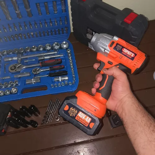 Chave de impacto 550N brushless + jogo de chaves 108 peças