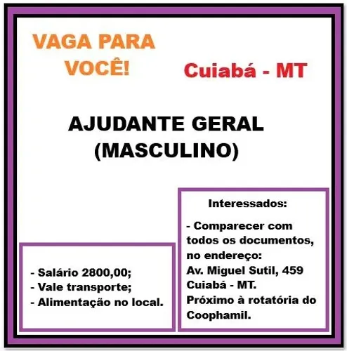 VAGA PARA VOCÊ
