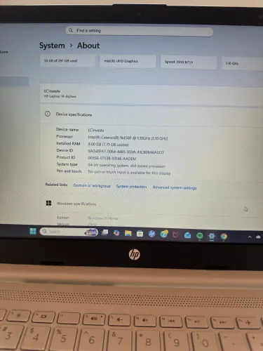 Notebook HP Ultrabook Copiloto IA. Intel(R) Celeron(R) N4500 @ 1.10GHz (1.10 GHz)