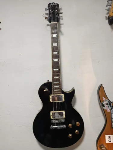 Guitarra Les Paul Dolphin Preta + Case Rígido Ótimo Estado