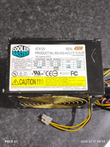 Fonte Cooler Master Real 450w PFC ativo