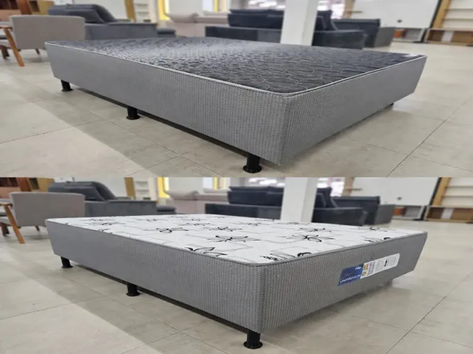 Cama Box Casal na Promoção de última peça do Mostruário 8 centímetros de Espuma. Entregar