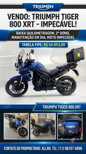 Triumph Tiger 800 Xrt Impecável