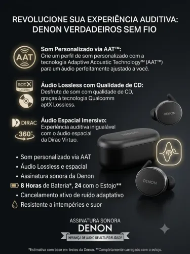 Fone de ouvido TWS Denon PerL Pro