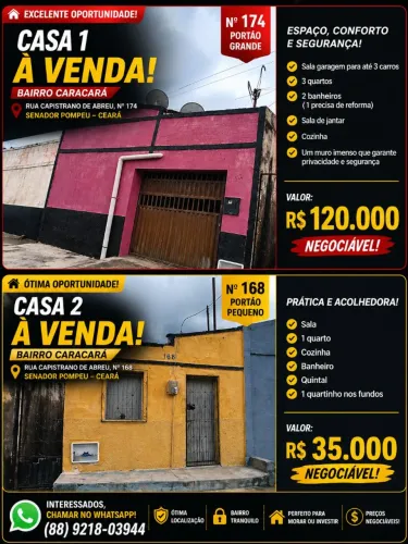 Vende-se 2 casas