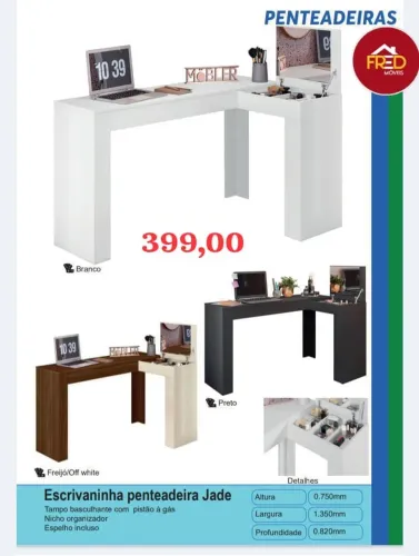 Mesa escrivaninha penteadeira com espelho oferta