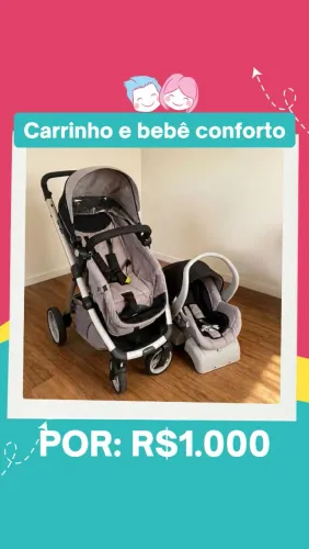 Carrinho de bebe e bebê conforto dizieco Galzerano