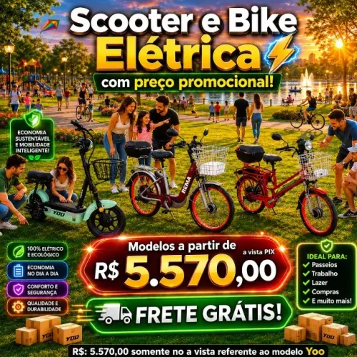 Bicicleta e scooter eletrica pronta entrega em Goiania