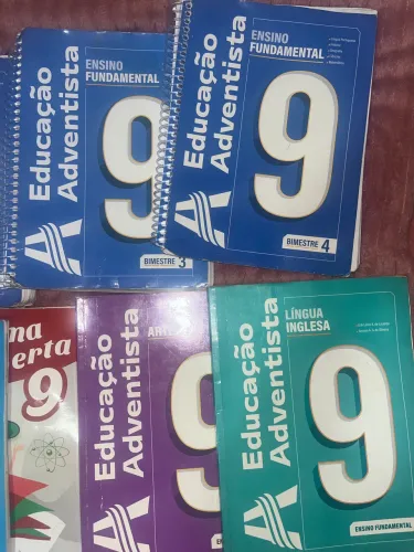Livros adventista 9 ano completos bem conservados