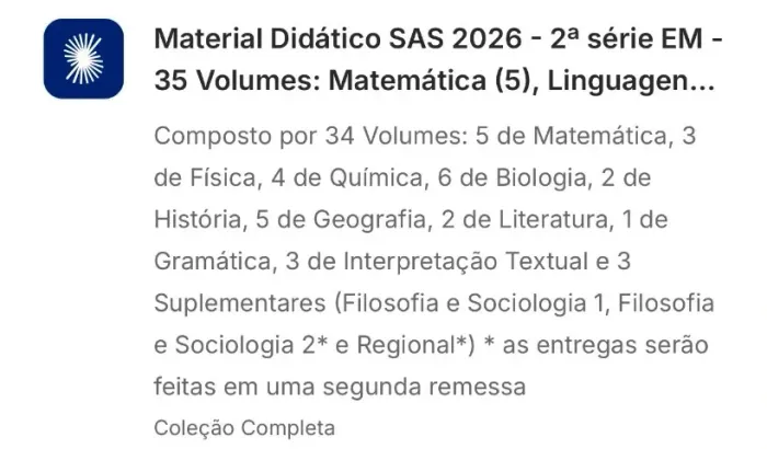 Livros do segundo ano do Santo Agostinho
