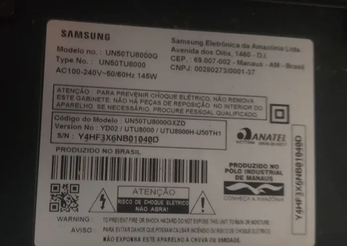 Smartv 50 polegadas UN50TU8000