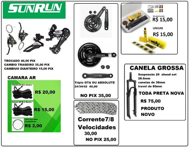 Kit de Transmissão para Bicicleta MTB 21v 24v 7v 8  Corrente Index preço Atacado