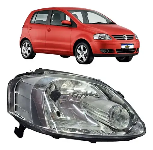 Farol Direito Fox Cross Spacefox 2003 2009 Simples Cromada Direito/passageiro
