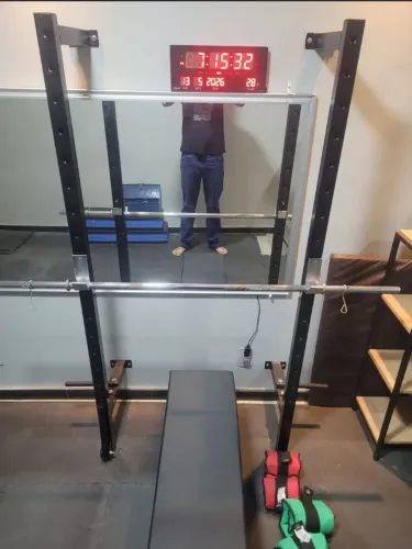 Kit academia rack e barra maciça