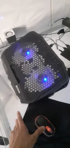 Base Cooler para Notebook Hoopson LED azul 2 Fans silenciosos USB ajustável Original