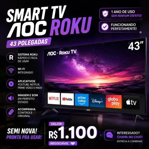 Tv roku aoc 43 polegadas