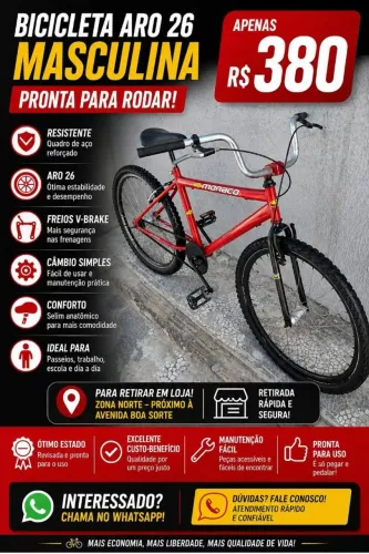 Bicicleta masculina aro 26