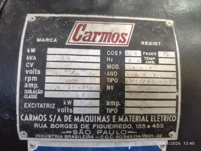 Gerador de energia 60KVA.