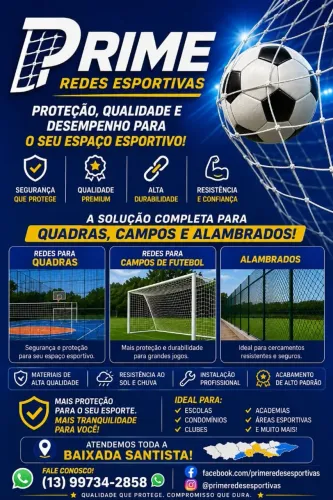 Redes para quadras e campo.