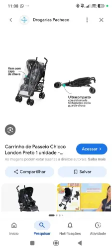 Carrinho de bebê tipo Guarda chuva Chicco modelo London