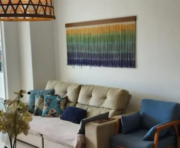 Painel Mar Suave - quadro macramê